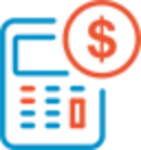 Calculator icon with dollar sign, representing affordable and upfront pricing for HVAC and plumbing services by Turbo Home Services in Conroe, Texas.