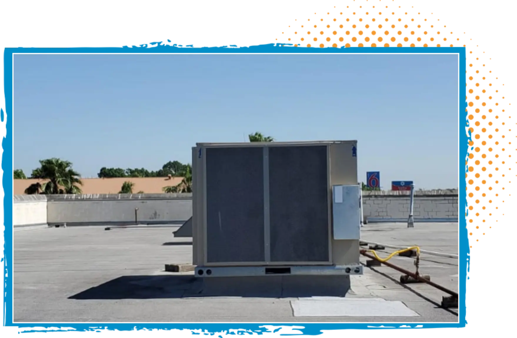Rooftop air conditioning unit installed for efficient cooling, emphasizing Turbo Home Services' expertise in high-performance HVAC solutions.