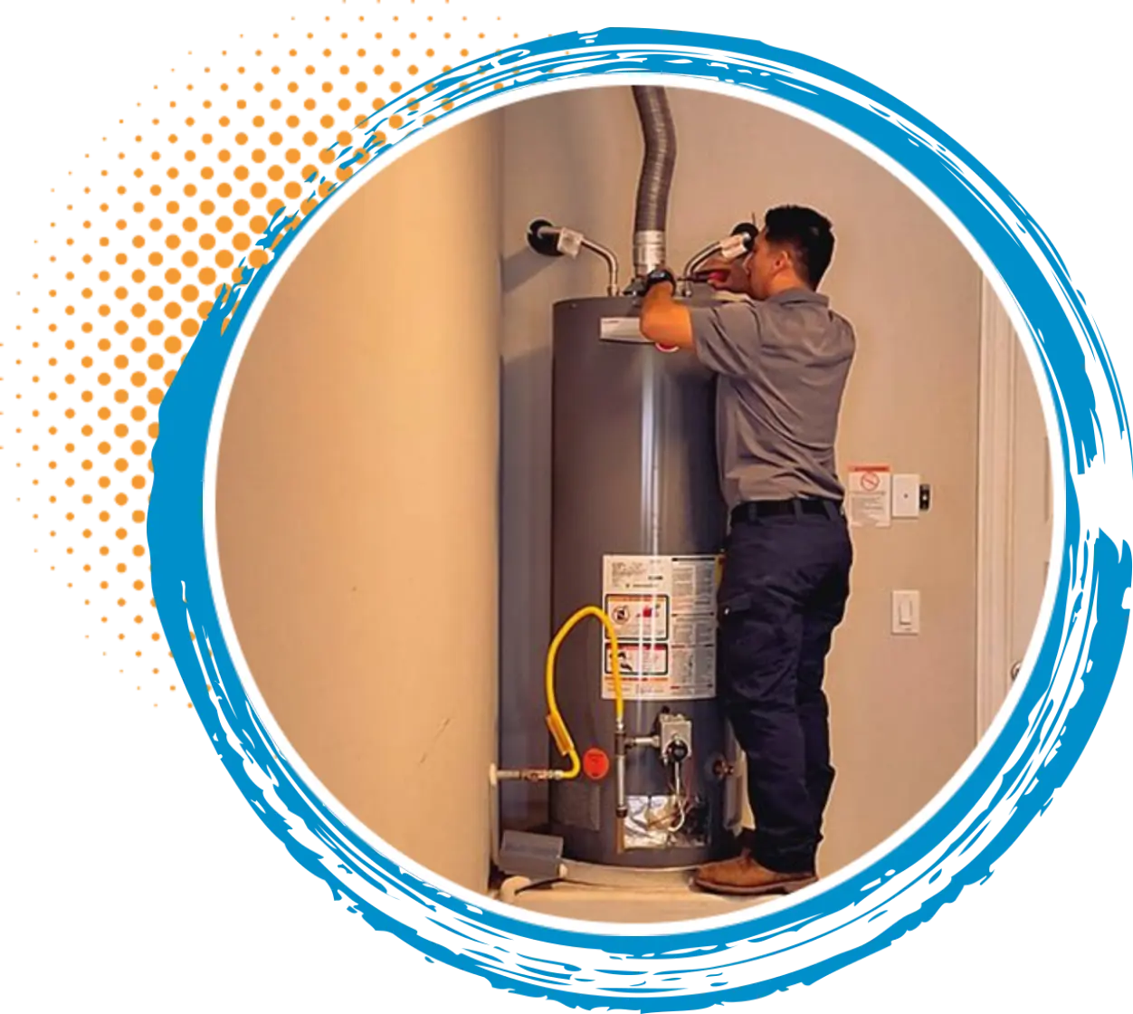 Technician installing a heating system in a residential setting, emphasizing efficient HVAC solutions for comfort in Conroe.