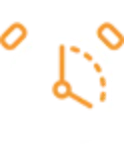 Orange stopwatch icon representing timely HVAC and plumbing services from Turbo Home Services in Houston.
